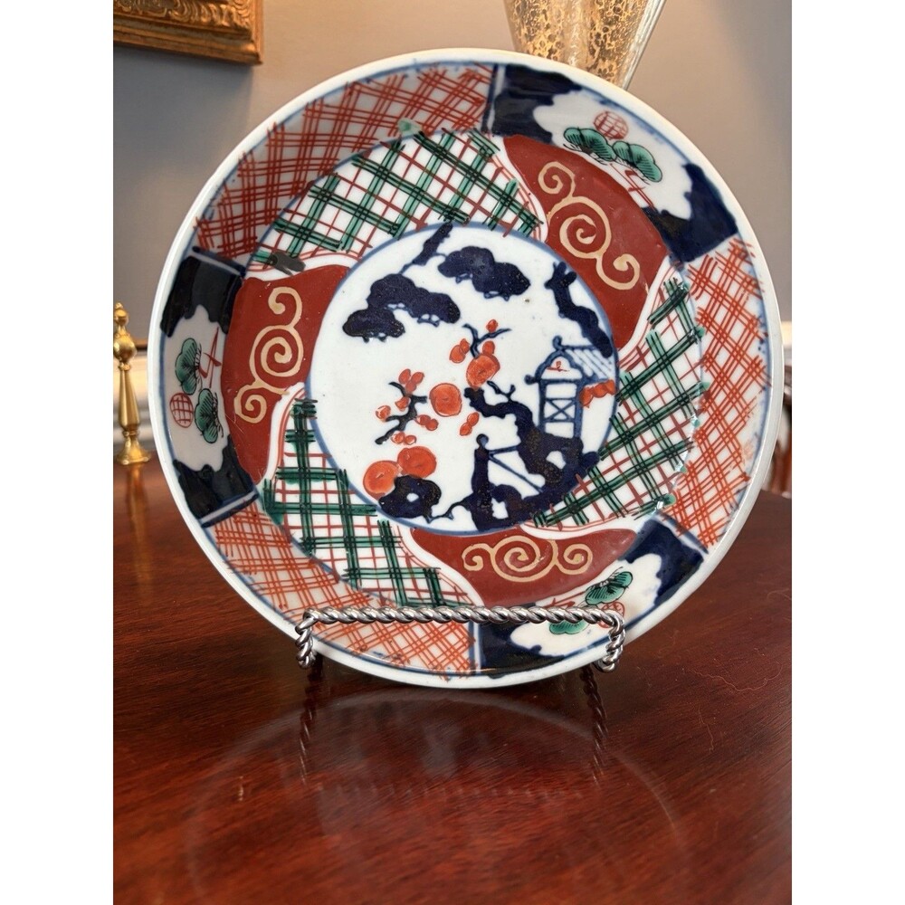 Japanese Antique Imari Iroe Bowl - Mukozuke Namazu Dish - Edo style